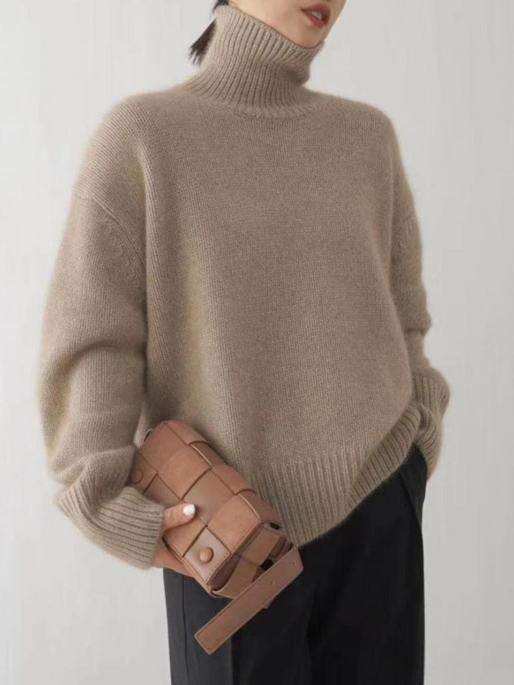 Damen-Kaschmirpullover mit Rollkragen