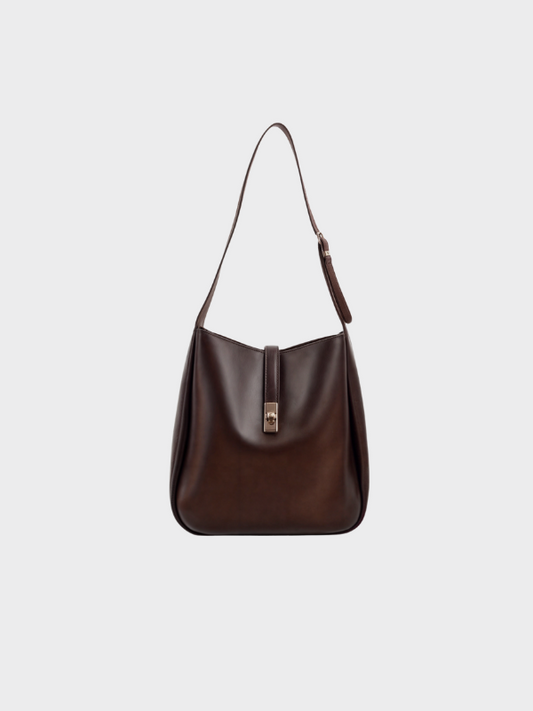 Damen-Schultertasche aus Leder mit geräumigem Hauptfach