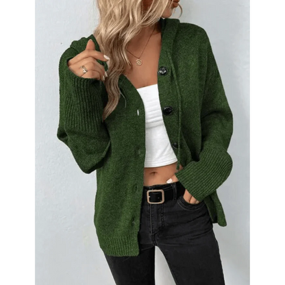 Damen Strickjacke mit Knopfleiste aus grobem Strick