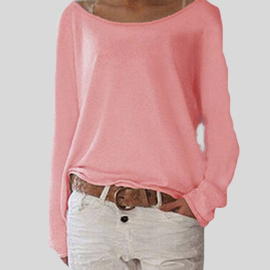 Damen-Feinstrickpullover mit Rundhalsausschnitt aus Viskosemischung