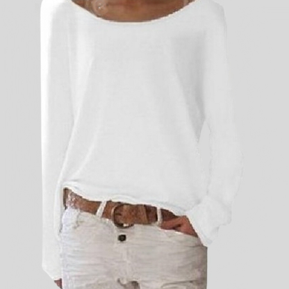 Damen-Feinstrickpullover mit Rundhalsausschnitt aus Viskosemischung