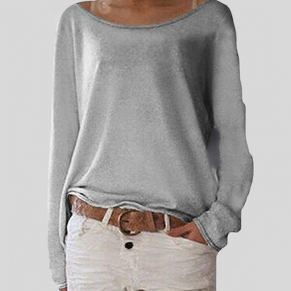 Damen-Feinstrickpullover mit Rundhalsausschnitt aus Viskosemischung