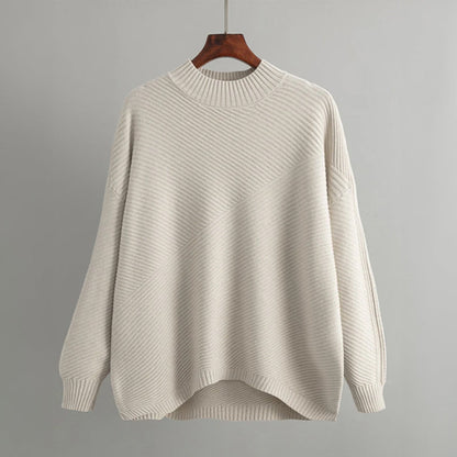 Damenpullover mit Halbrollkragen aus Polyester-Acryl-Mischung