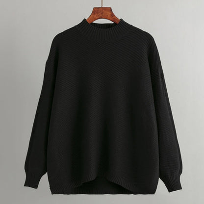 Damenpullover mit Halbrollkragen aus Polyester-Acryl-Mischung