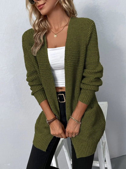 Damen-Strickjacke mit langen Ärmeln und offener Front