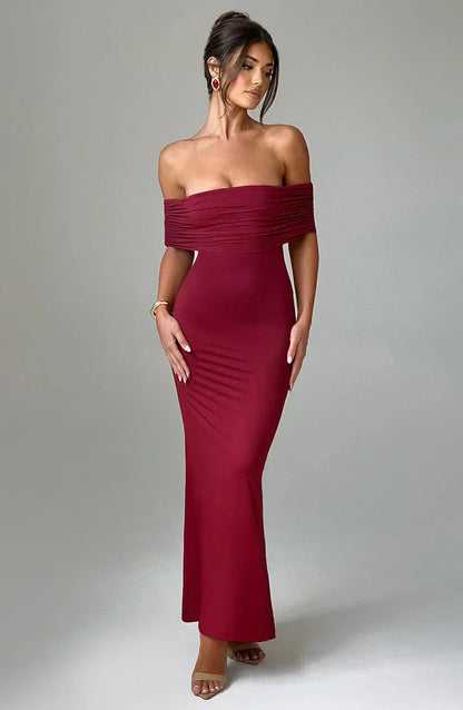 Damen-Maxikleid Serena mit offenem Rücken und fließender Silhouette