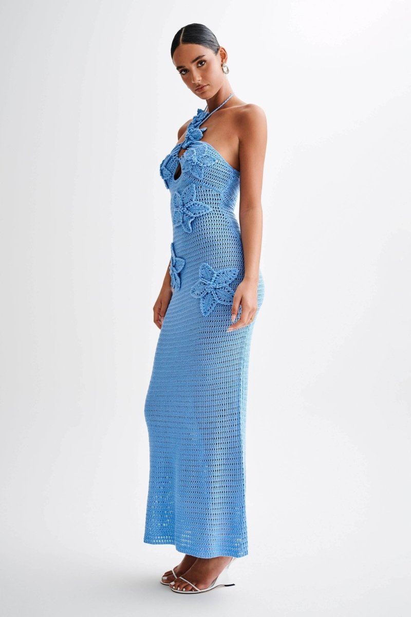 Damen-Maxikleid Madison mit Häkelspitze und floralen Applikationen