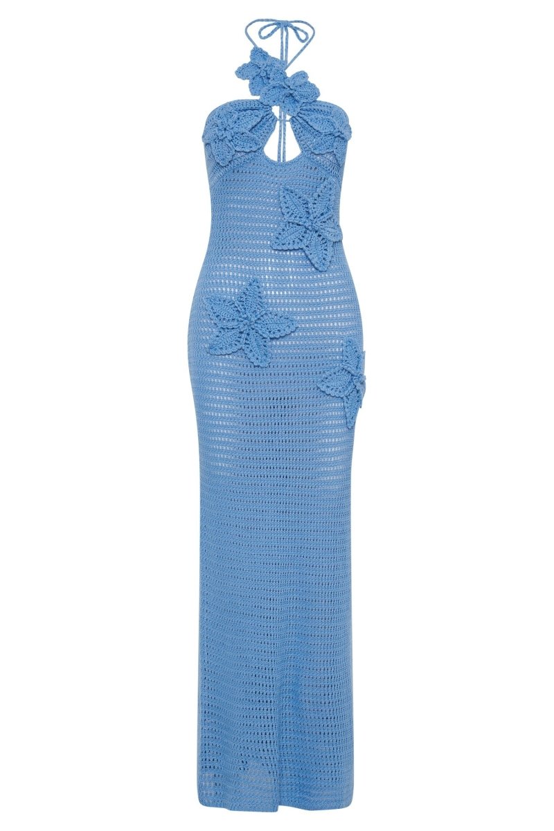 Damen-Maxikleid Madison mit Häkelspitze und floralen Applikationen