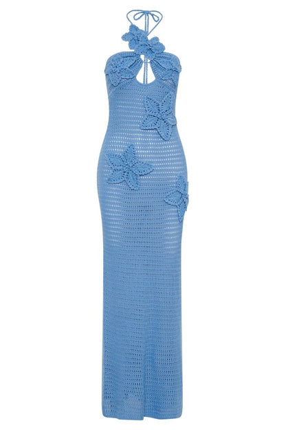 Damen-Maxikleid Madison mit Häkelspitze und floralen Applikationen