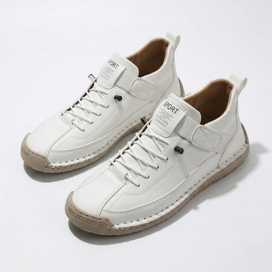 Unisex-Sneaker aus PU-Leder mit elastischem Schlupfdesign