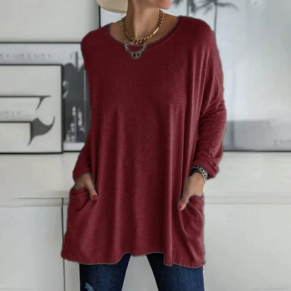 Damen Pullover in weiter Passform mit Rundhalsausschnitt