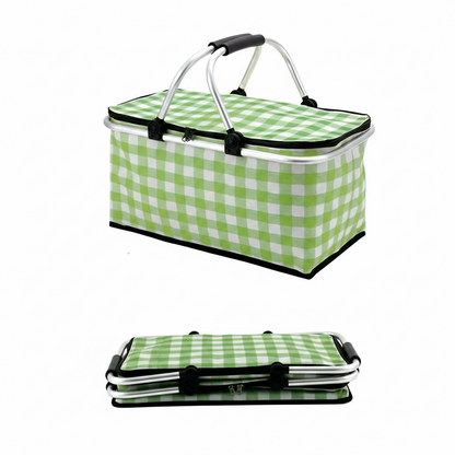 Picnico Faltbarer Karierter Picknickkorb – Vielseitiger 22L Outdoor-Begleiter