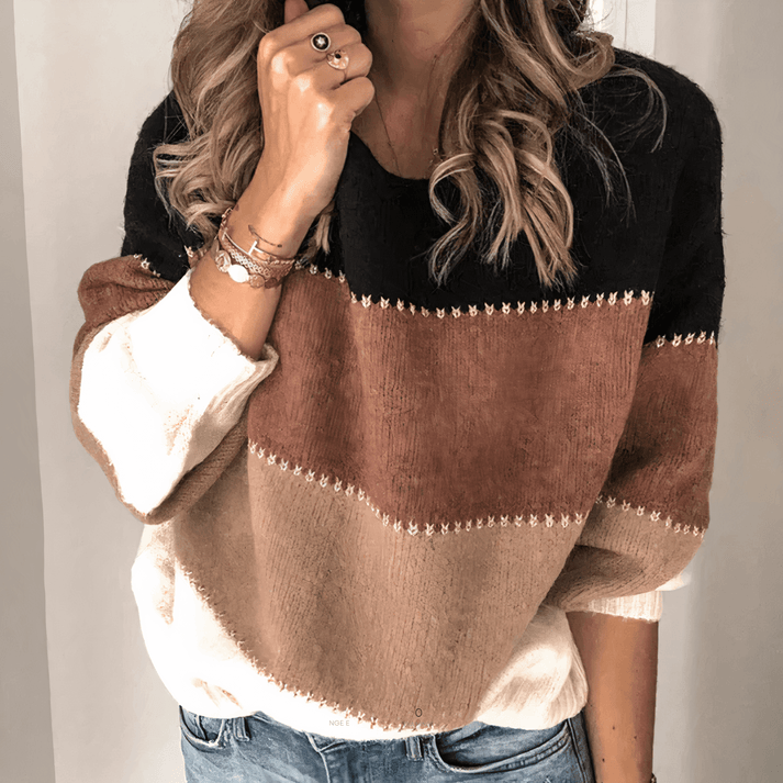 Damenpullover mit Streifenmuster und lockerer Passform