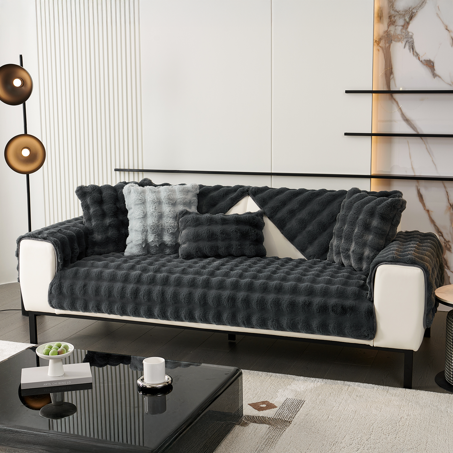 Veloura Élite Sofabezug – Ultrakuschliger Schutz mit edlem Steppmuster