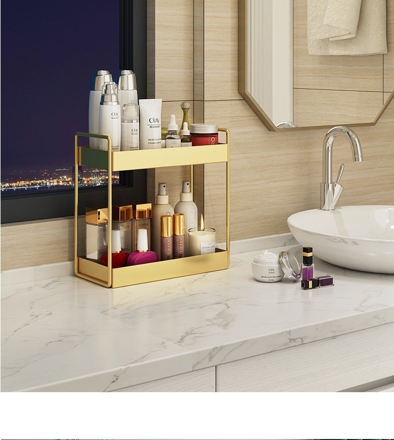 Aurisia Beauty Organizer – Metallisch Gold Für Stilvolle Aufbewahrung