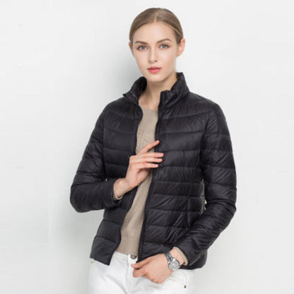 Damen Steppjacke mit langen Ärmeln und Reißverschluss