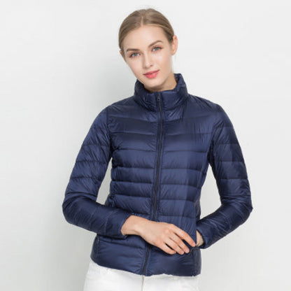 Damen Steppjacke mit langen Ärmeln und Reißverschluss