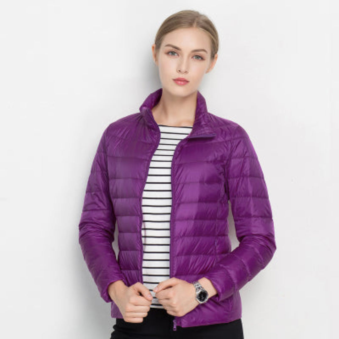 Damen Steppjacke mit langen Ärmeln und Reißverschluss