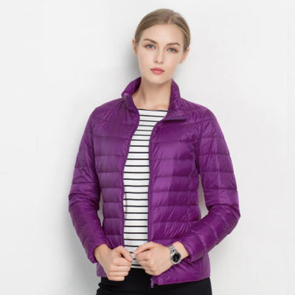 Damen Steppjacke mit langen Ärmeln und Reißverschluss