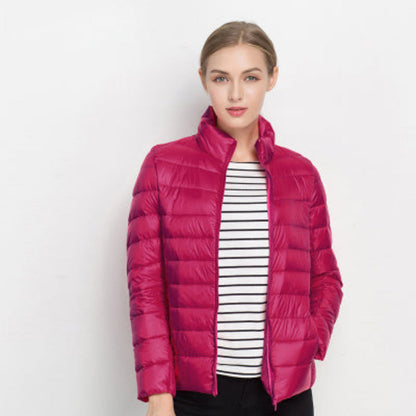 Damen Steppjacke mit langen Ärmeln und Reißverschluss