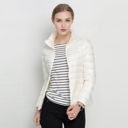 Damen Steppjacke mit langen Ärmeln und Reißverschluss