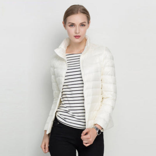 Damen Steppjacke mit langen Ärmeln und Reißverschluss
